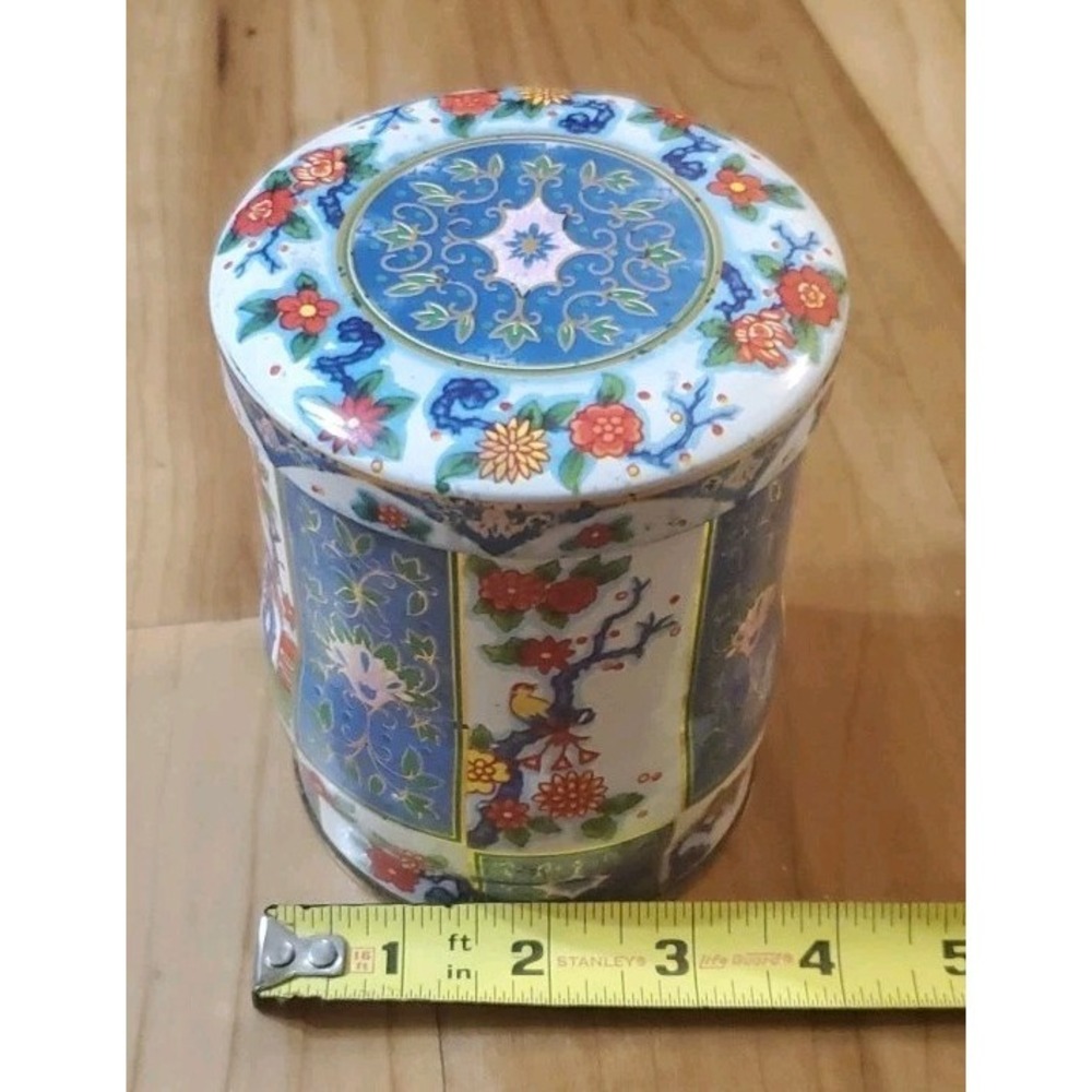 Vintage 1970's Daher Tin Made in England Tin Box Co Long Island City NY Floral - Picture 8 of 8